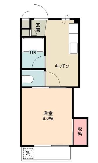 白樺コーポ(1K/3階)の間取り写真