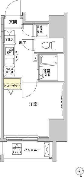 VIDA文京本郷(1K/11階)の間取り写真