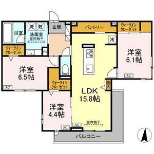 セレスティア檀溪通(3LDK/2階)の間取り写真