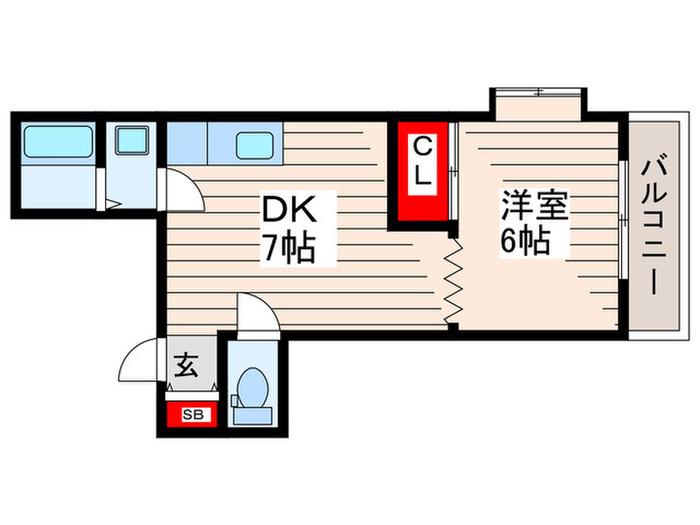 第5コーポマキ(1DK/3階)の間取り写真
