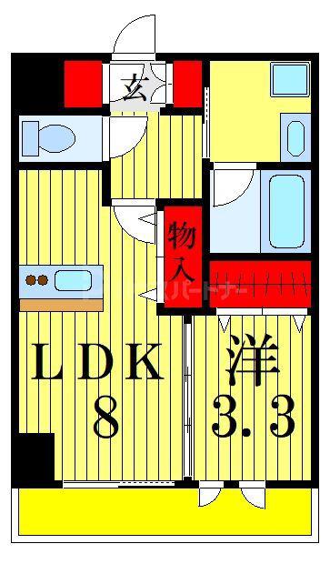 アメニティ市川NEXT(1LDK/3階)の間取り写真