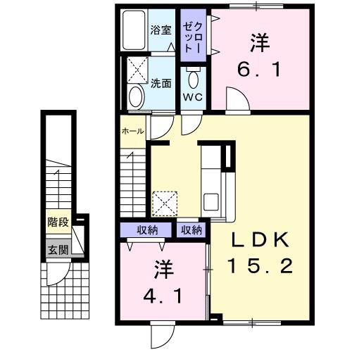 アンジュ(2LDK/2階)の間取り写真