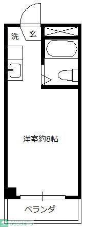 ジュネスエトワール与野(ワンルーム/1階)の間取り写真