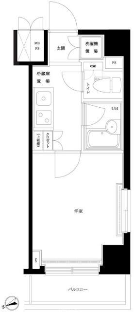 ルーブル東蒲田(1K/3階)の間取り写真