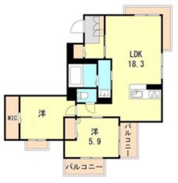 シャーメゾン桜須磨寺(2LDK/3階)の間取り写真