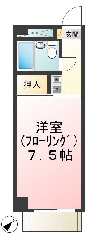 プラムハイツ(1K/3階)の間取り写真