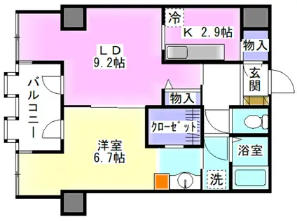 リズエールウエスト(1LDK/4階)の間取り写真