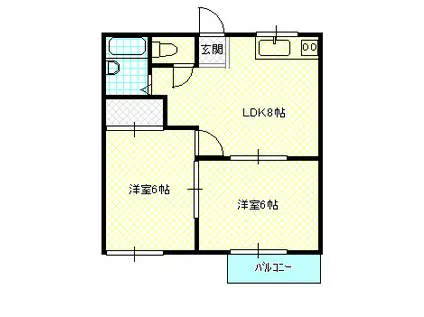 パールメゾン泉田(2LDK/2階)の間取り写真