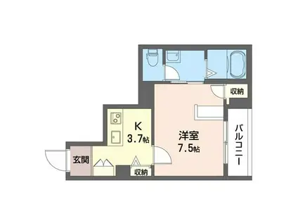 グランド ホルン(1K/3階)の間取り写真