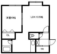 ジュリD棟(1LDK/2階)の間取り写真