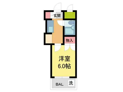 ダンディライオン宝塚(1K/3階)の間取り写真
