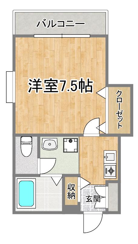 辻産業第10ビル(1K/2階)の間取り写真