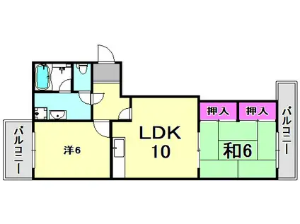 ファミール・カシマI(2LDK/4階)の間取り写真