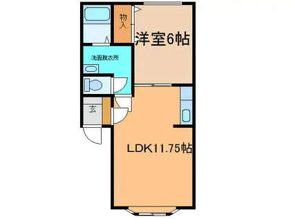 スペースYOU(1LDK/2階)の間取り写真