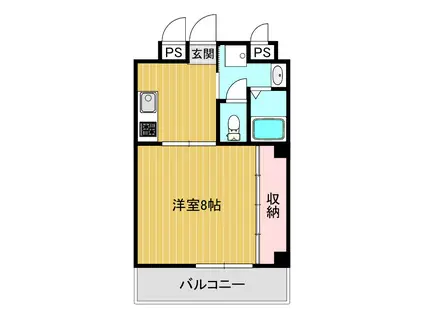 カルフール東洋(1DK/4階)の間取り写真