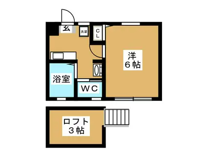 クオーレ橋本(1K/2階)の間取り写真