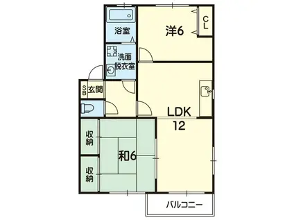 コンフォート若葉 202号(2LDK/2階)の間取り写真