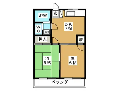 タケミハイツ(2LDK/1階)の間取り写真