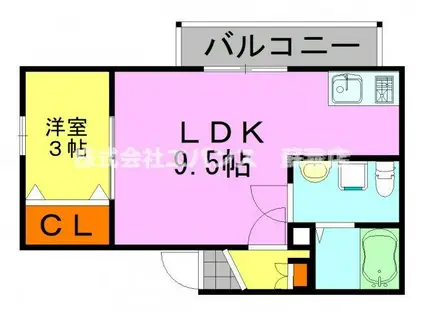 エクシト蘇我(1LDK/1階)の間取り写真