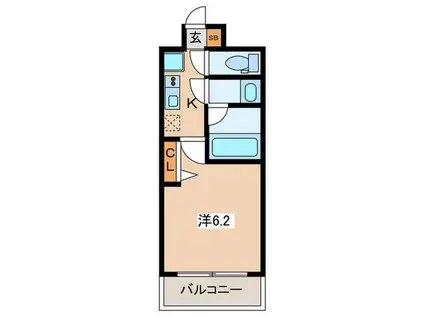 ハーモニーレジデンス東京ウエスト(1K/4階)の間取り写真