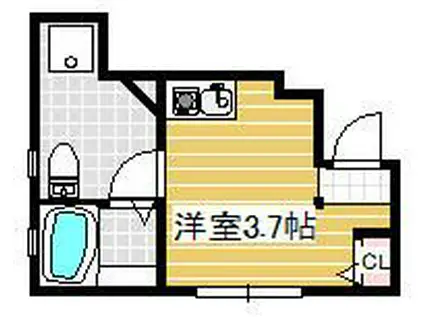 アヴニール上北沢(ワンルーム/1階)の間取り写真