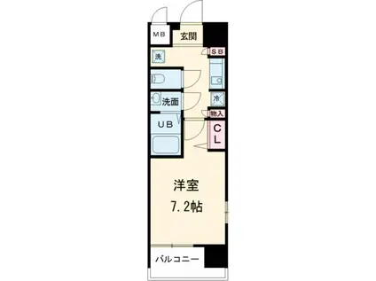 W-STYLE神戸II(1K/13階)の間取り写真