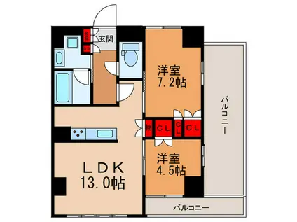 HF正光寺赤羽レジデンス(2LDK/3階)の間取り写真