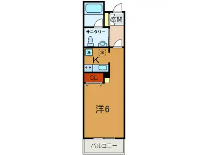ヴィータ塚本通(1K/8階)の間取り写真