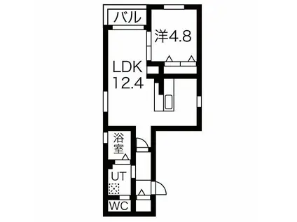 北区新堀町AP(1LDK/2階)の間取り写真