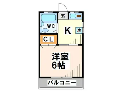コーポニューロード(1K/2階)の間取り写真