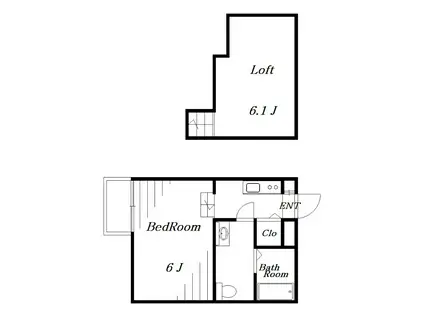 PRIMO検見川(1SK/2階)の間取り写真