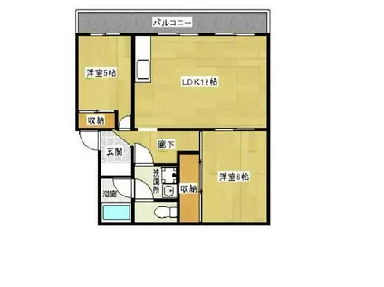 たかみマンション(2LDK/3階)の間取り写真
