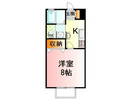 アンビシャス(1K/1階)の間取り写真