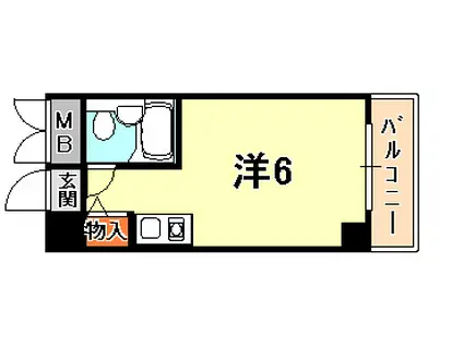 コスモプラザ三宮(ワンルーム/3階)の間取り写真