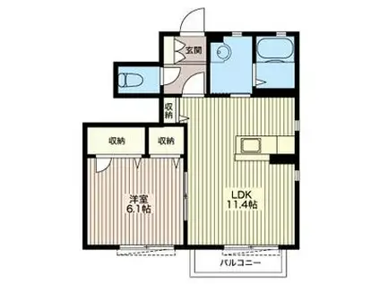 シャーメゾン ノアール シャーメゾン(1LDK/1階)の間取り写真