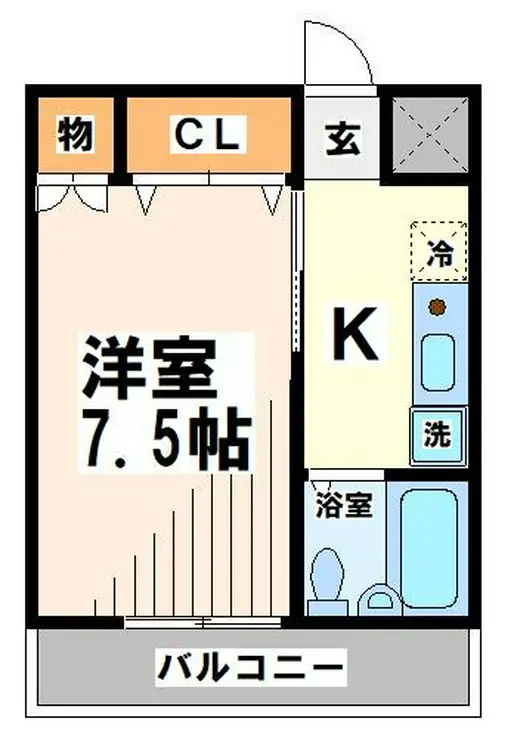 ベルエール調布 1階階 間取り