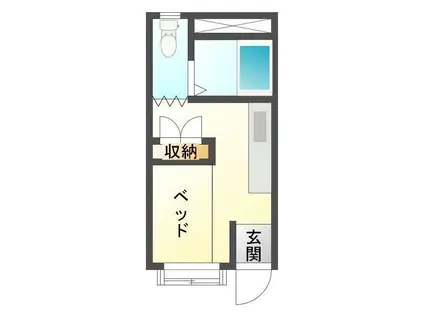 ソレイユ(ワンルーム/2階)の間取り写真