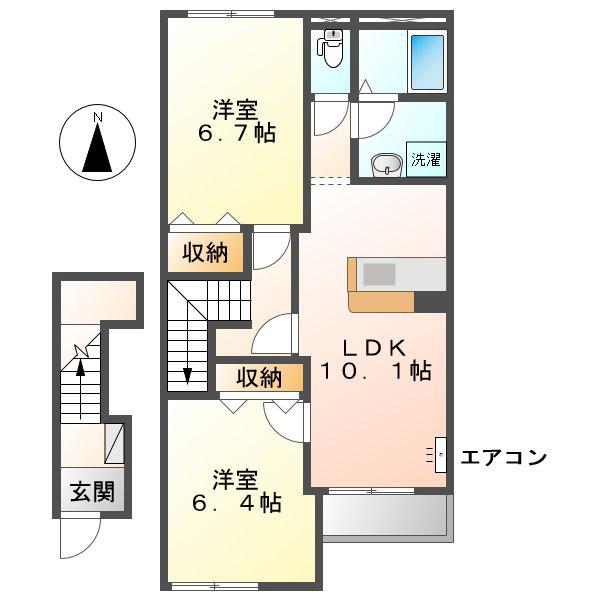 DOLCE(2LDK/2階)の間取り写真