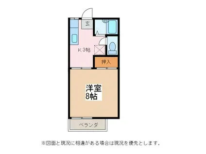 グランデュール出井4(1K/2階)の間取り写真