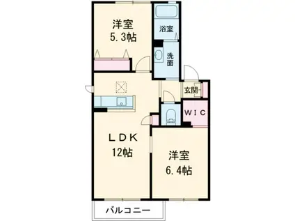 ディアス小野原 E棟(2LDK/1階)の間取り写真
