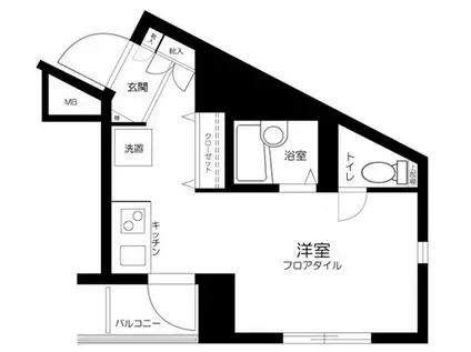 プレール南馬込(ワンルーム/8階)の間取り写真