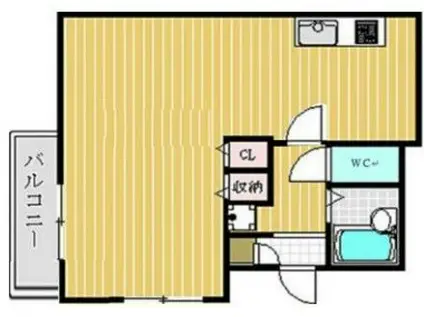ジュネス野里(ワンルーム/1階)の間取り写真