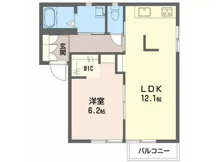 アクシス(1LDK/2階)の間取り写真