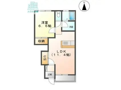 フェアリーハウス北村(1LDK/1階)の間取り写真