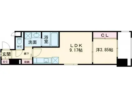 GRACECOAST(1LDK/5階)の間取り写真