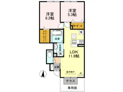 アネックス メイリン(2LDK/1階)の間取り写真