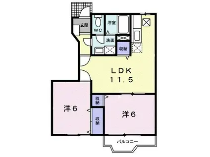 サンライズ(2LDK/1階)の間取り写真