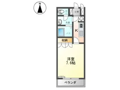 ピアチェーレ(1K/1階)の間取り写真