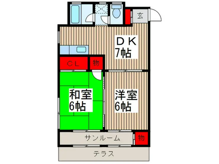 荻野マンション 1階階 間取り