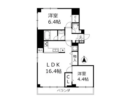 ファーイーストコンドミニアム大森(2LDK/10階)の間取り写真